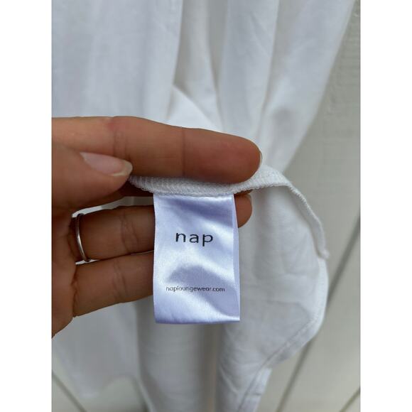 Nap Dress Loungewear, White Wrap, Short Sleeve, Oversize, Sz‎ S - Picture 7 of 8